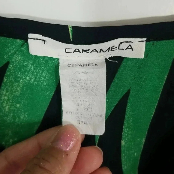 {Caramela} Vivien Palm Print Kimono Tunic Blouse - Picture 10 of 11